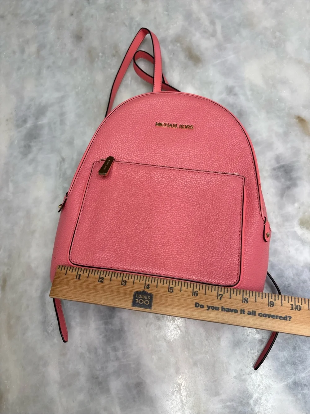 Michael Kors Jet Set Mini Backpack Pink Pebbled Saffino Leather Gold Hardware